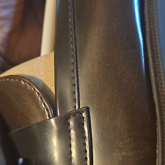 Nine West Glossy Brown Leather Loafers - Picture 8 of 10